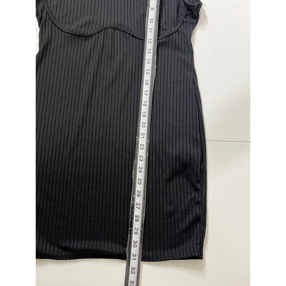 Pretty Little Thing Womens 10 Black Ribbed Knit Bodycon Mini Dress - Picture 11 of 12